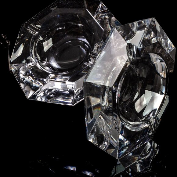 Crystal Ashtrays | Beautiful Set from Val St. Lambert | Elegant Home Decor - Picture 11 of 11